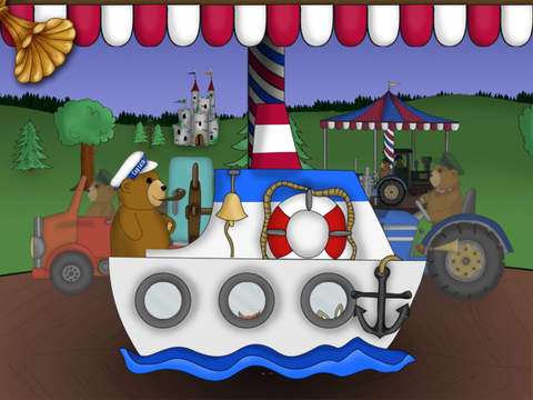 Carousel for toddlers and small children with fire engine, ship and other vehicles. screenshot 3