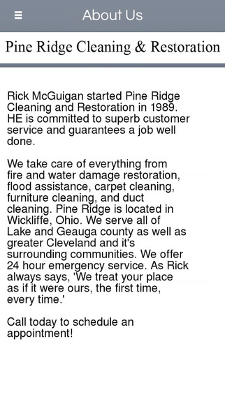 【免費商業App】Pine Ridge Cleaning & Restoration-APP點子