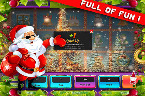 -AAA- Holiday Santa Christmas 20 Line Fun Slot- Machine Jackpot Casino Gambling games screenshot 4
