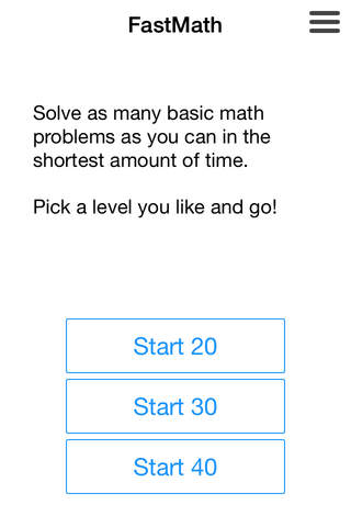 Fast Math - go for speed on basic math problems! screenshot 2