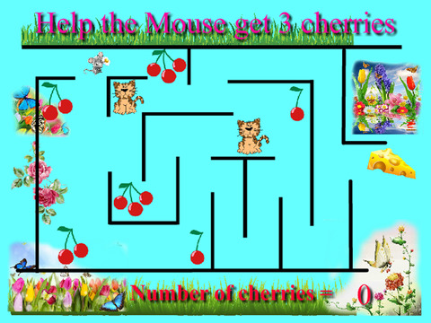 Mouse to Cherries Maze Game