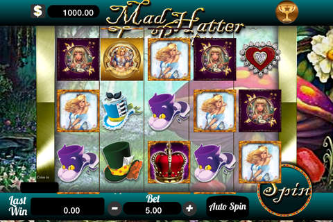 AAA Mad Hatter Party Slots - Top Free Casino Jackpot Bonanza Games screenshot 2