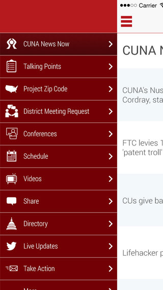 【免費生產應用App】CUNA Advocacy-APP點子