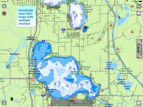 Aqua Map Michigan Lakes and Great Lakes HD - GPS Offline Nautical Charts