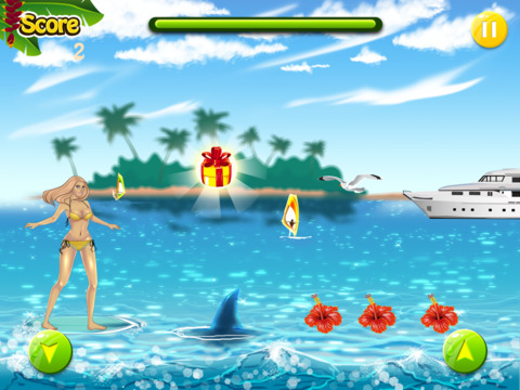 Surfing girl vs Hungry Reef Sharks Crazy Vacation screenshot 2