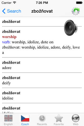 Czech English dictionary -Česká Angličtina slovník screenshot 4