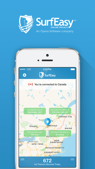 SurfEasy VPN for iPhone and iPad - Unblock sites Wi-Fi Security and Privacy Protection
