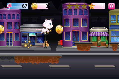 Kitty Cat's Great Adventures - A Fun Cute Cat In The Big Crazy City Escaping Dogs screenshot 2