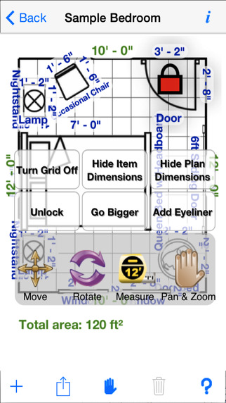 Home Design DIY Interior Room Layout Space Planning Decorating Tool - Mark On Call for iPhone