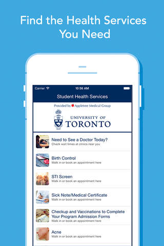 Find Doctors for U of T Students - Check Wait Times + Book Appointments screenshot 2