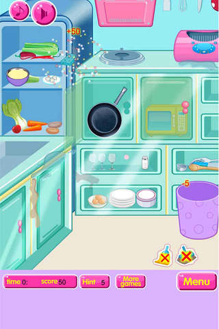 Limpeza cozinha para cozinhar -Bebés Meninas Jogo Fun Febre Jogos grátis para 2 screenshot 4