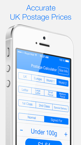 Postage Calculator for Royal Mail UK