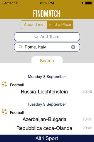 FindMatch : cerca il locale per vedere la partita screenshot 2
