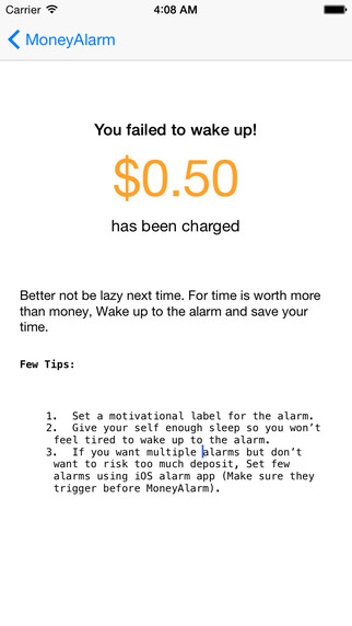【免費生產應用App】MoneyAlarm - Alarm that costs if you don't wake up!-APP點子
