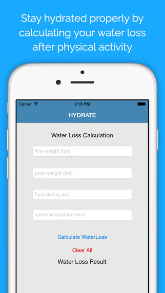 Hydrate - Water Loss Calculator