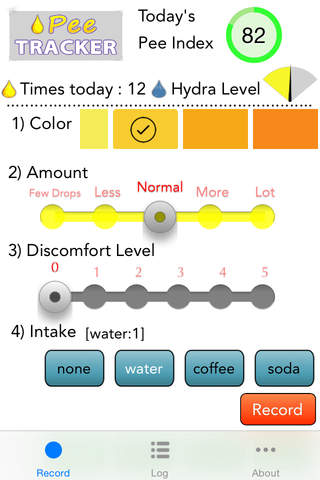Pee Tracker - Your daily Urine and Hydra Log screenshot 3