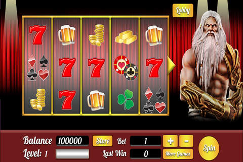 Zeus Rich Casino Slots Hot Streak Las Vegas Journey! screenshot 2