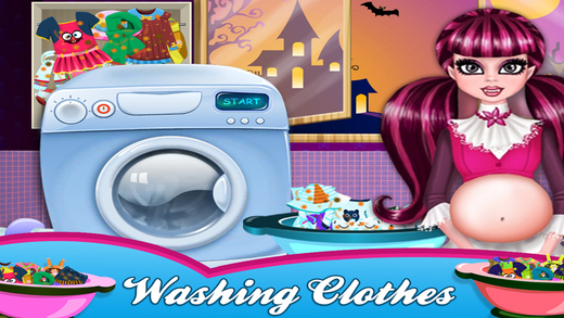 Pregnant Princess Washing Clothes