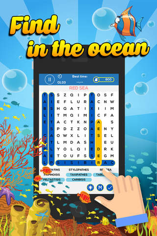 Word Search Ocean - “ Under Water World And Sea Wordsearch Puzzle Game ” screenshot 2