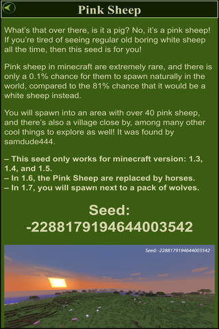 New Seeds for Minecraft - Full Guide for Minecraft Seeds for All MC Versions! screenshot 2