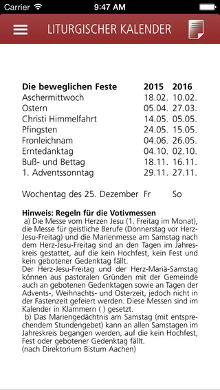 【免費書籍App】Liturgischer Kalender 2015-APP點子