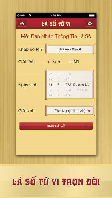 Screenshots of Lá Số Tử Vi for iPhone