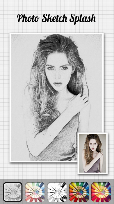 Screenshots of Photo Sketch Splash - My Pencil Drawing with Portrait Filter Effects for iPhone