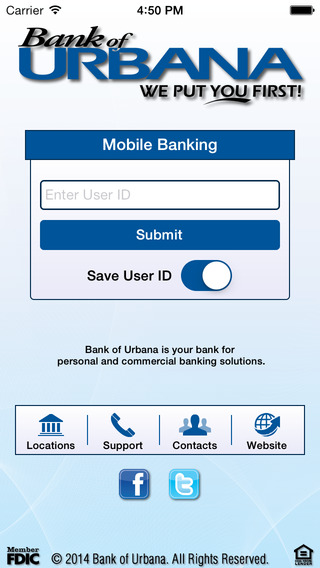 Bank of Urbana Mobile Banking App