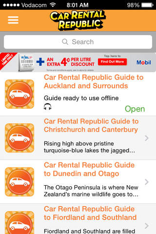 Car Rental Republic New Zealand Travel Guide screenshot 2
