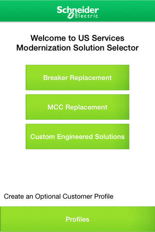 Schneider Electric US Services Modernization Selector screenshot 2