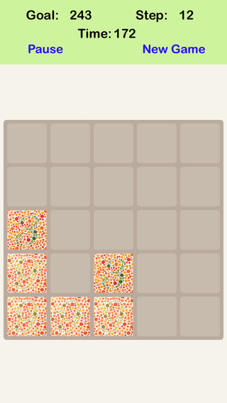 A¹A Color Blind² Treble 5X5 - Merging Number Tiles Who Can Get Success Within 11 Steps