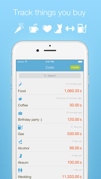 Exes - Expenses tracker daily weekly monthly personal finances planner