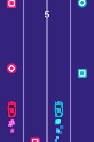 2 Cars Fun Track Switch : Make them run on Circle - Avoid the Squares screenshot 3