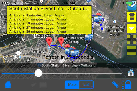 MBTA Instant Bus Finder + Places Around + Street View + Nearest Coffee Shop + Share Bus Map screenshot 3