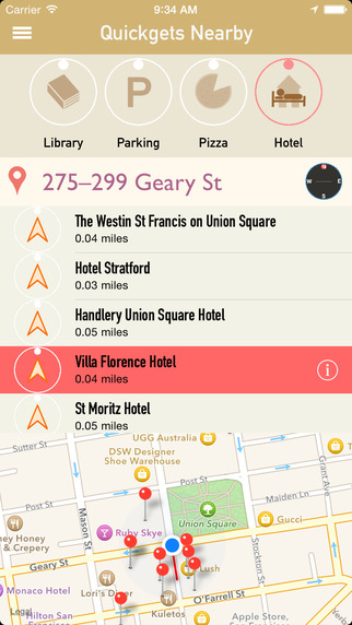 Quickgets Nearby - Nearby places at a glance