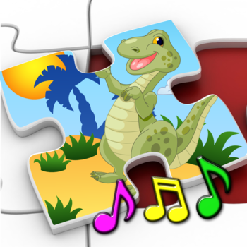 Kids Dinosaur Rex Jigsaw Puzzles - educational shape and matching children's game suitable for toddler and young pre school boys and girls LOGO-APP點子