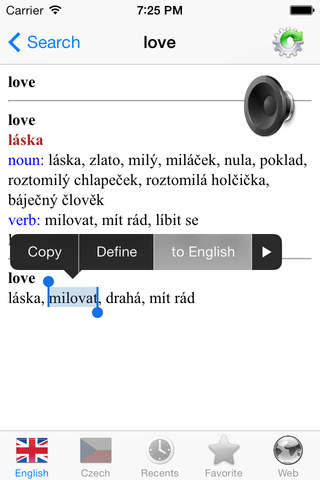 Czech English dictionary -Česká Angličtina slovník screenshot 3