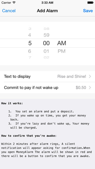 【免費生產應用App】MoneyAlarm - Alarm that costs if you don't wake up!-APP點子