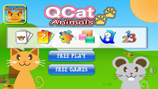 QCat -Preschool 8 in 1 Educational Game for toddler and kid : Animal Free