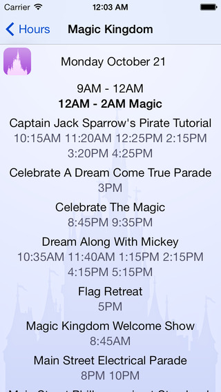 【免費旅遊App】Disney World Park Hours Free-APP點子