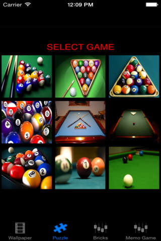 Pool Balls Billiard Snooker Wallpaper And Puzzle Brick Memory Games screenshot 2