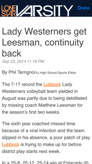 【免費運動App】Lonestar Varsity: High school sports in Lubbock and the South Plains-APP點子