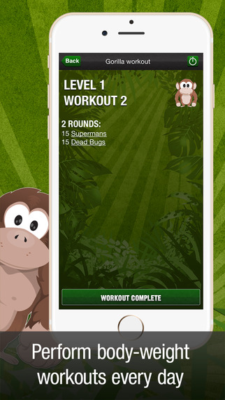 【免費健康App】Gorilla Workout: Fitness Aerobic Strength and Exercise Trainer Program on a Budget-APP點子