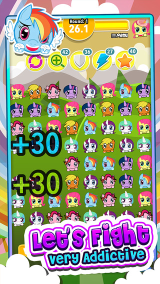 【免費遊戲App】Rainbow Battle Match 3X “PONY FAT Puzzle Edition”-APP點子