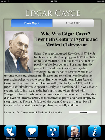 【免費娛樂App】Edgar Cayce’s Thought for the Day-APP點子