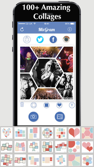 【免費攝影App】Mixgram - arte collage, photo editor, pic stitch and selfies plus best filter edits & awesome camera effects, captions, frames-APP點子