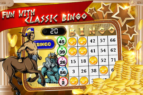 Greek Gods and mythology Legends Bingo Casino Vegas Free Edition screenshot 2