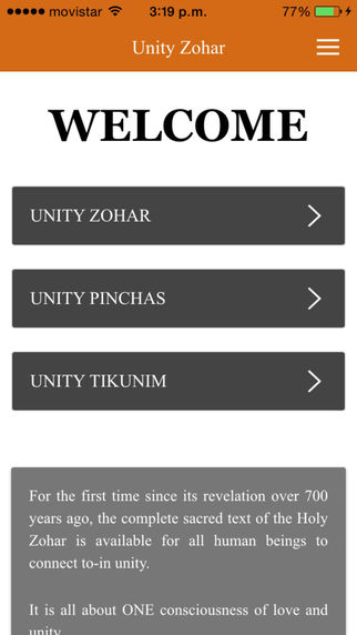 Unity Zohar App