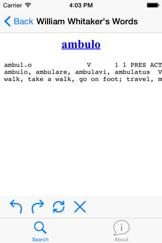 Whitaker's Latin Dictionary screenshot 2