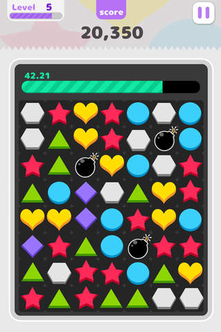 3 Match puzzle - free game with geometry theme screenshot 2